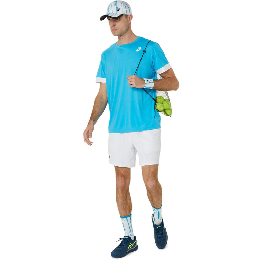 Camiseta Asics Court Aqua Blanco Brillante