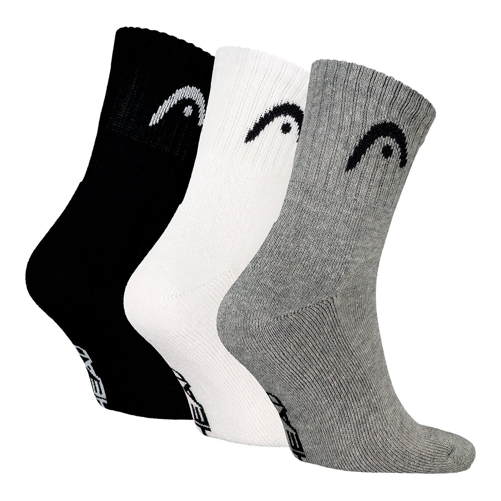 Calcetines Head All Sports Short Crew Negro Blanco Gris 3 Pares