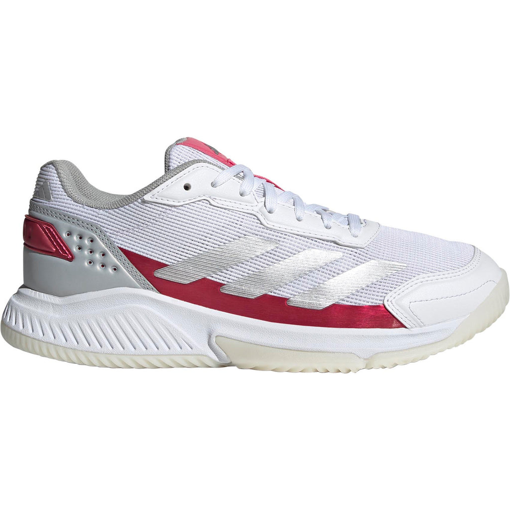 Zapatillas Adidas Courtquick Padel Blanco Plata Rosa Mujer