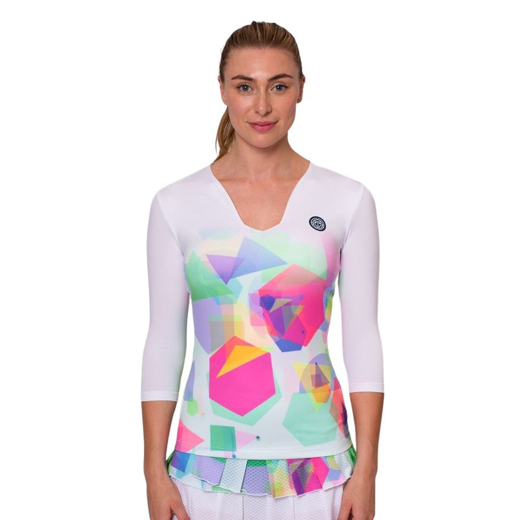 Camiseta Bidi Badu Kaleido V-Neck Blanco Mix Mujer