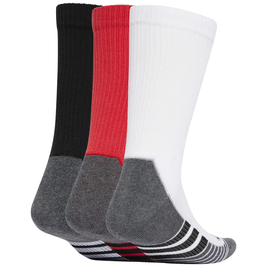 Calcetines Adidas Cushioned Crew Rojo Negro Blanco 3 Pares