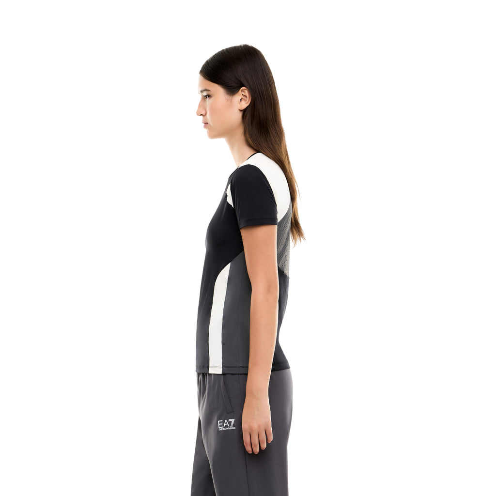 Camiseta Armani EA7 Ventus 7 Tennis Pro Stretch Negro Mujer
