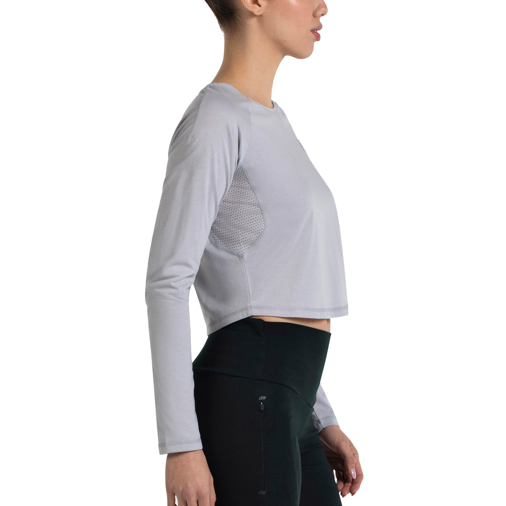 Camiseta Manga Larga Bullpadel Almo Gris Perla Mujer