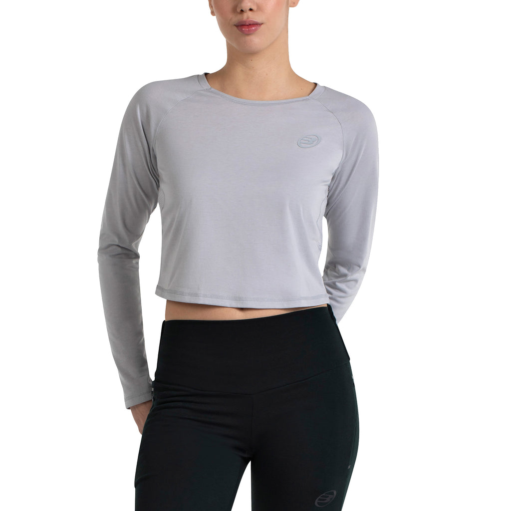 Camiseta Manga Larga Bullpadel Almo Gris Perla Mujer