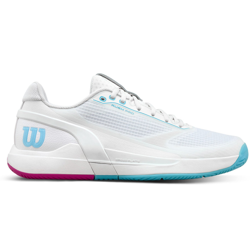 Wilson Rush Pro 5 Slice White Blue Sneakers