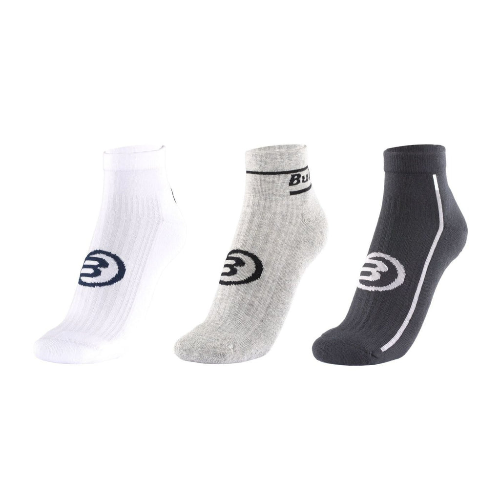 Calcetines Bullpadel BP264 I Blanco Gris Medio Vigore Negro 3 Pares