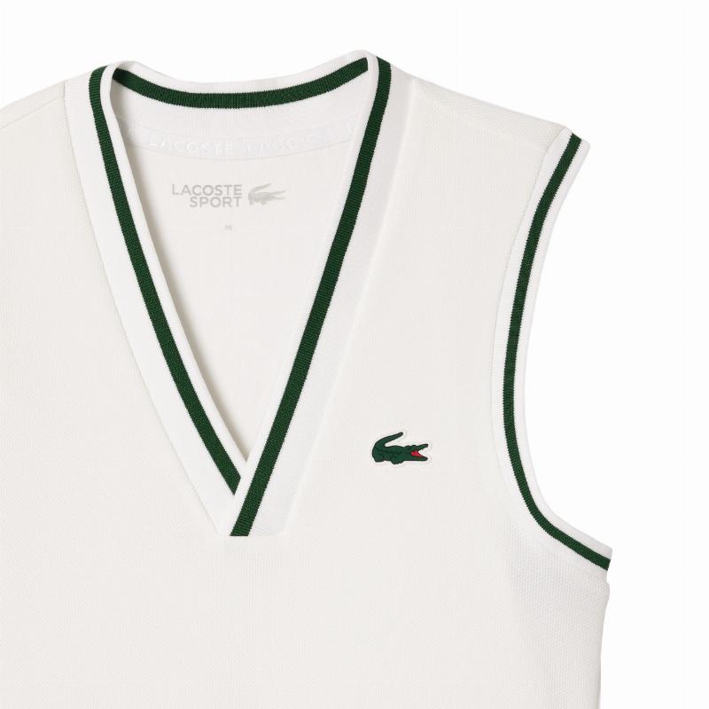 Vestido Lacoste Sport Pique Blanco Verde