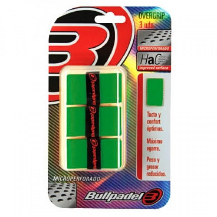 Blister Bullpadel 3 Overgrips GB1705 Senso Perforado Verde