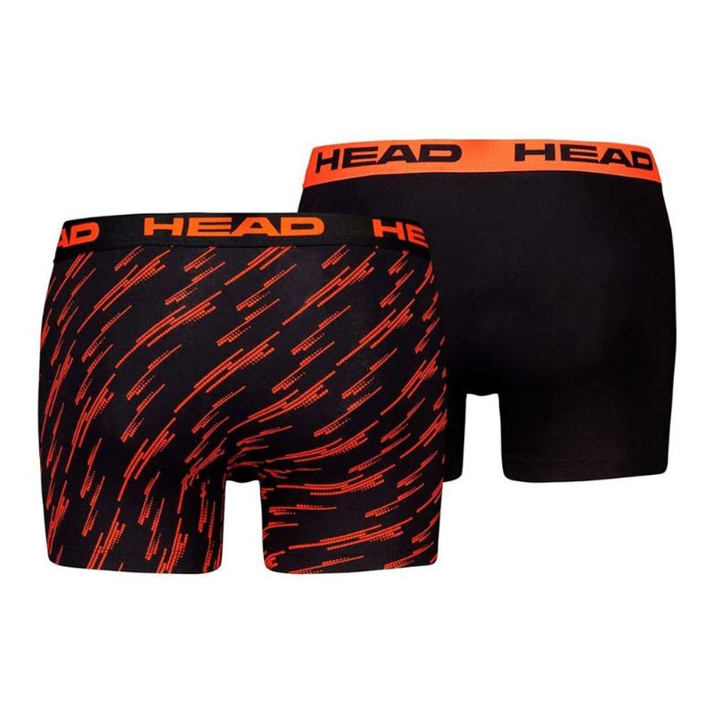 Boxers Head Black Orange imprimé 2 unités