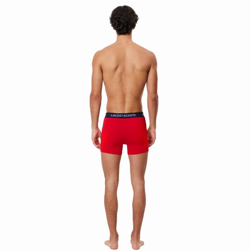 Boxers Lacoste Azul Marino Blanco Rojo 3 Unidades