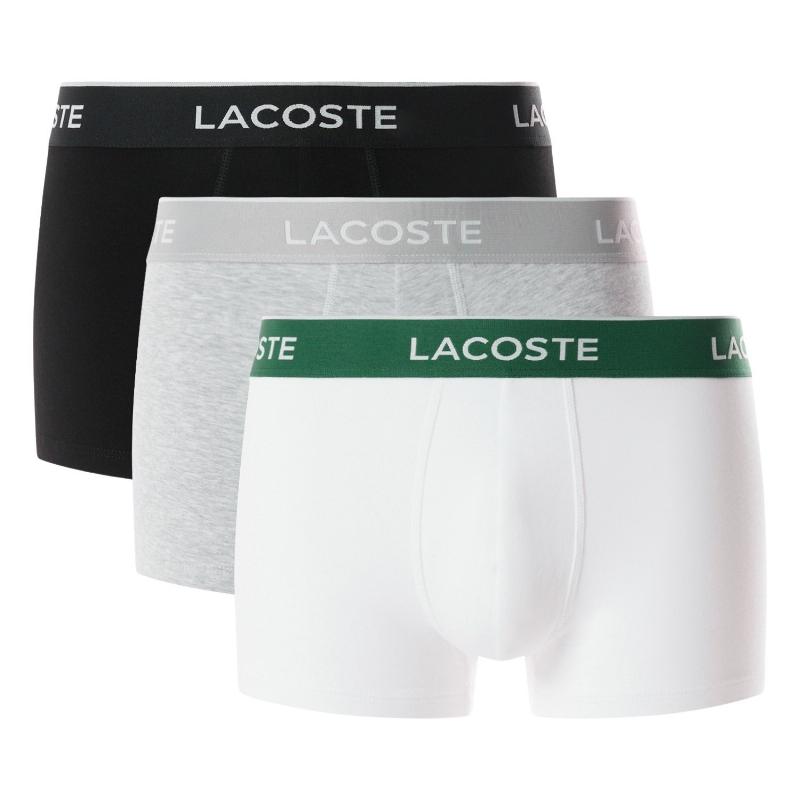 Boxers Lacoste Negro Blanco Gris Vigore 3 Unidades