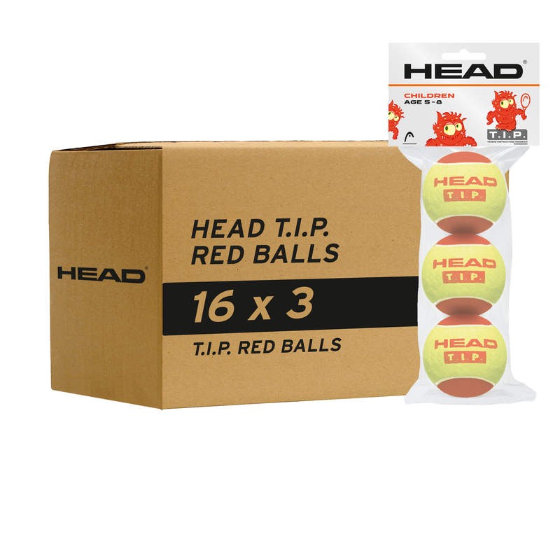 Cajon 48 Pelotas - 16 Packs de 3 uds - Head T.I.P. Red