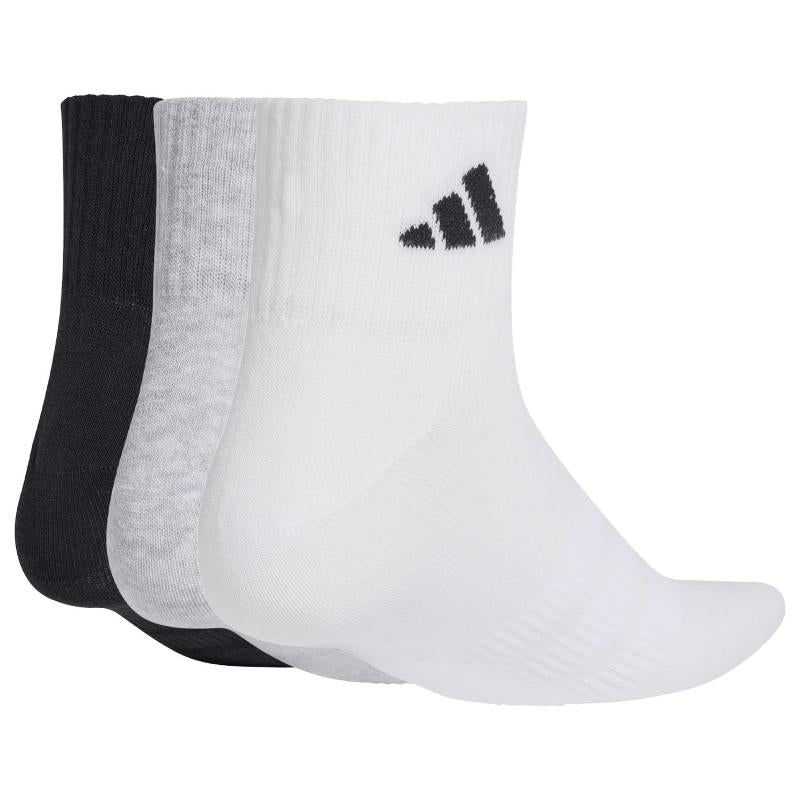 Calcetines Adidas Essentials Ank Gris Blanco Negro 3 Pares