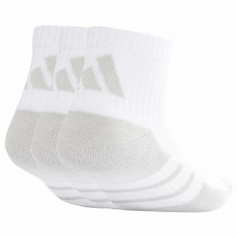 Calcetines Adidas Essentials Cushioned Quarter Blanco Gris 3 Pares