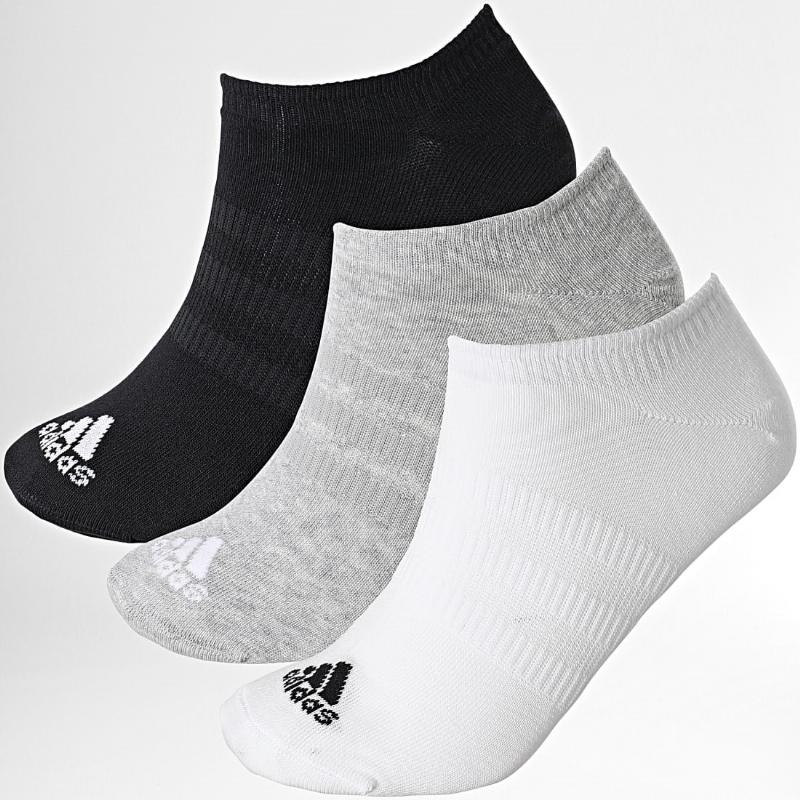 Adidas piqui chaussettes gris blanc noir 3 paes