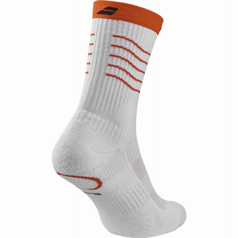Calcetines Babolat Juan Lebron Mid Calf Blanco Naranja 1 Par