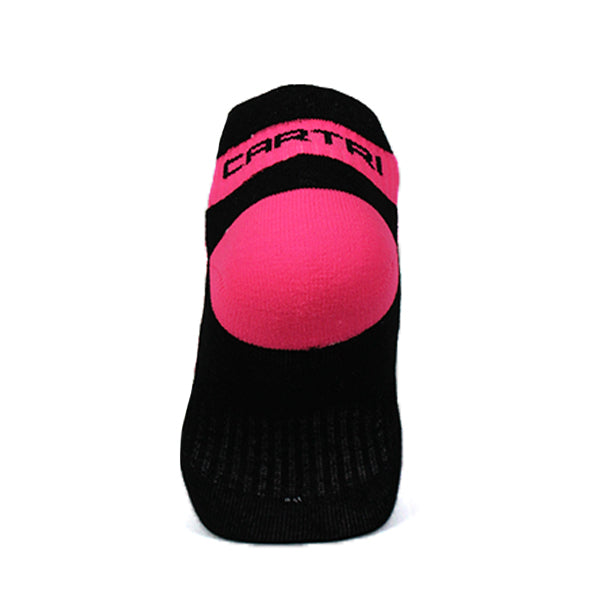 Cartri Slash Crew Socks White Fuchsia 1 Pair