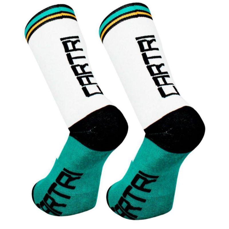 Calcetines Cartri Titus High Blanco Verde 1 Par