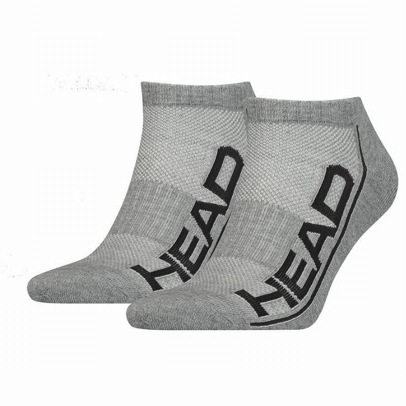 Chaussettes de performance de tête sneaker gris noir 2 paires