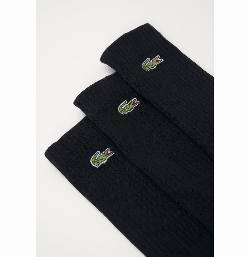 Calcetines Lacoste Sport Corte Alto Negro 3 Pares