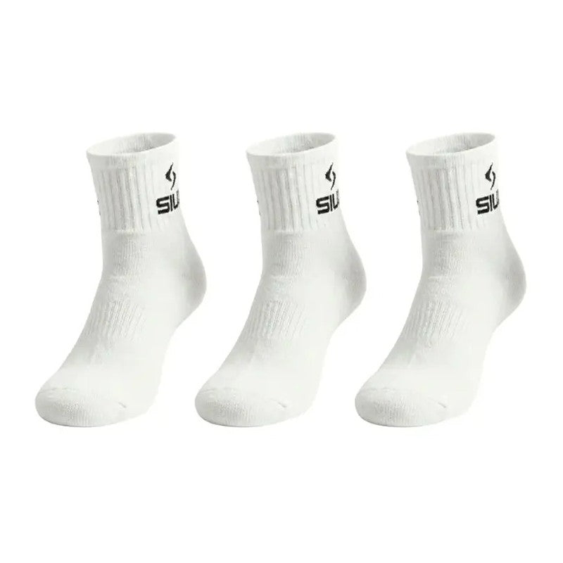 Calcetines Siux Basic 26 Caña Media Blanco 3 Pares