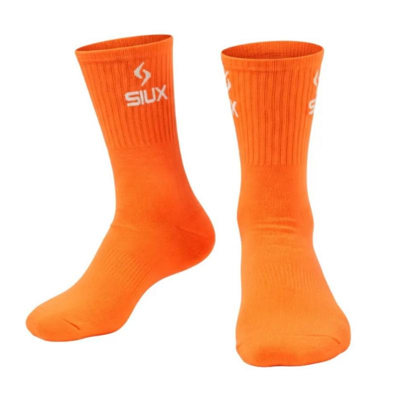 Chaussettes Siux Groove High Top Orange Blanc 2 Paires