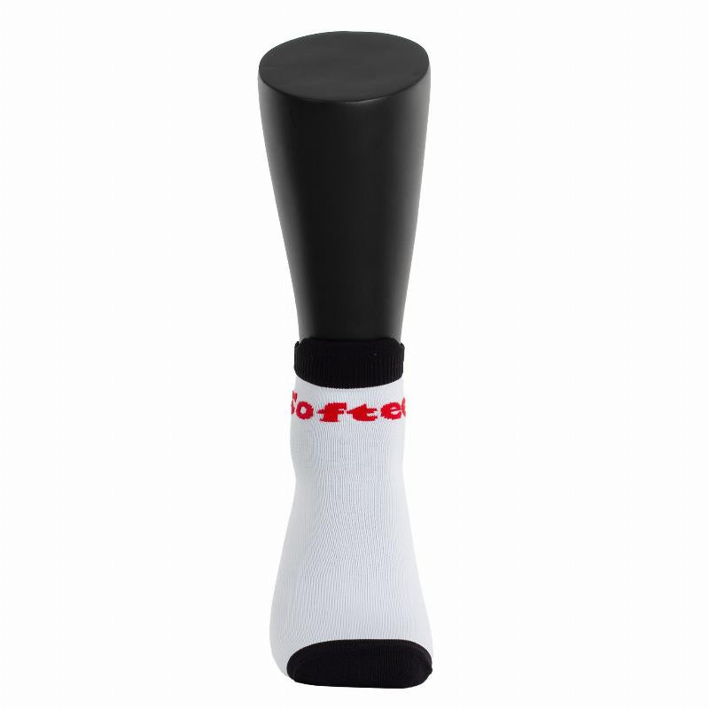 Calcetines Softee Tobilleros Blanco Negro 1 Par