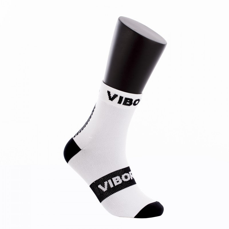 Calcetines Vibora Kait Caña Media Blanco Negro 1 Par