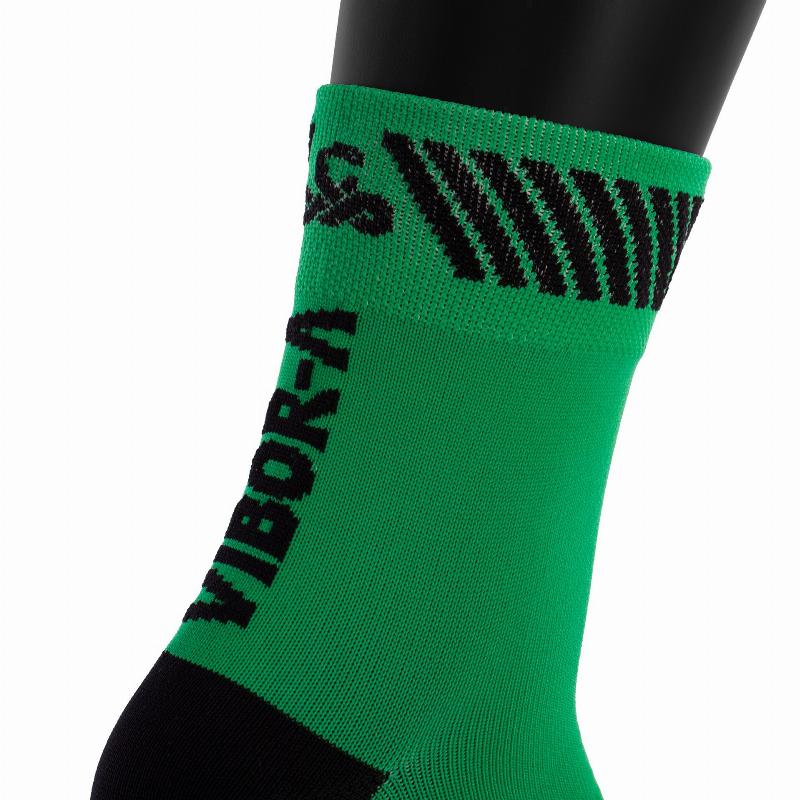 Calcetines Vibora Kait Caña Media Verde Negro 1 Par