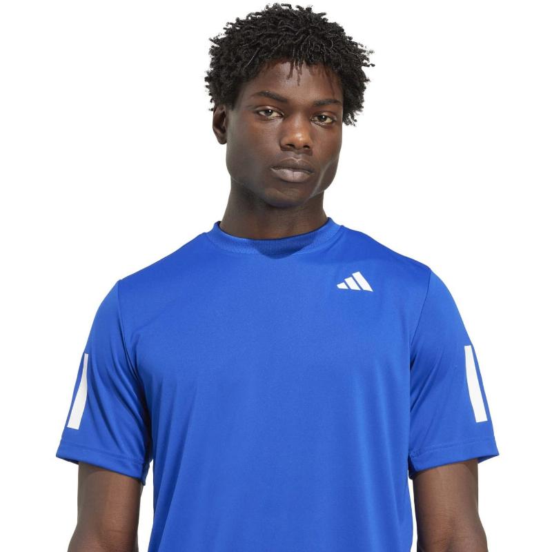 Camiseta Adidas Club 3 Stripes Azul Royal Blanco