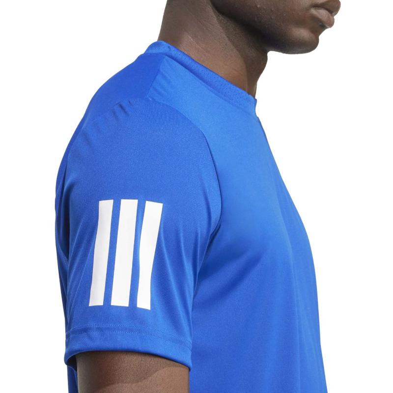 Camiseta Adidas Club 3 Stripes Azul Royal Blanco