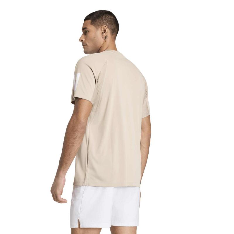 T-shirt beige Adidas Club 3 strisce