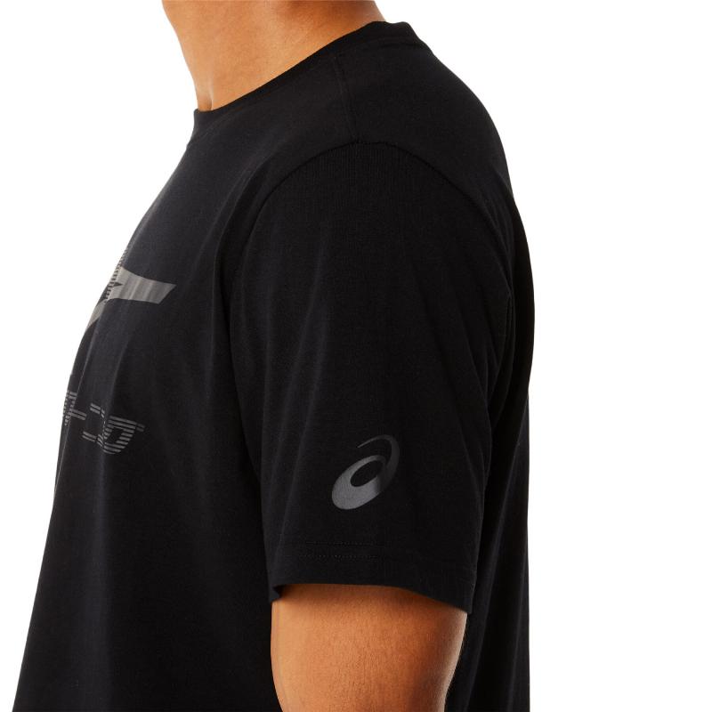 Asics Tiger Cotton T -Shirt Black Gray Graphite