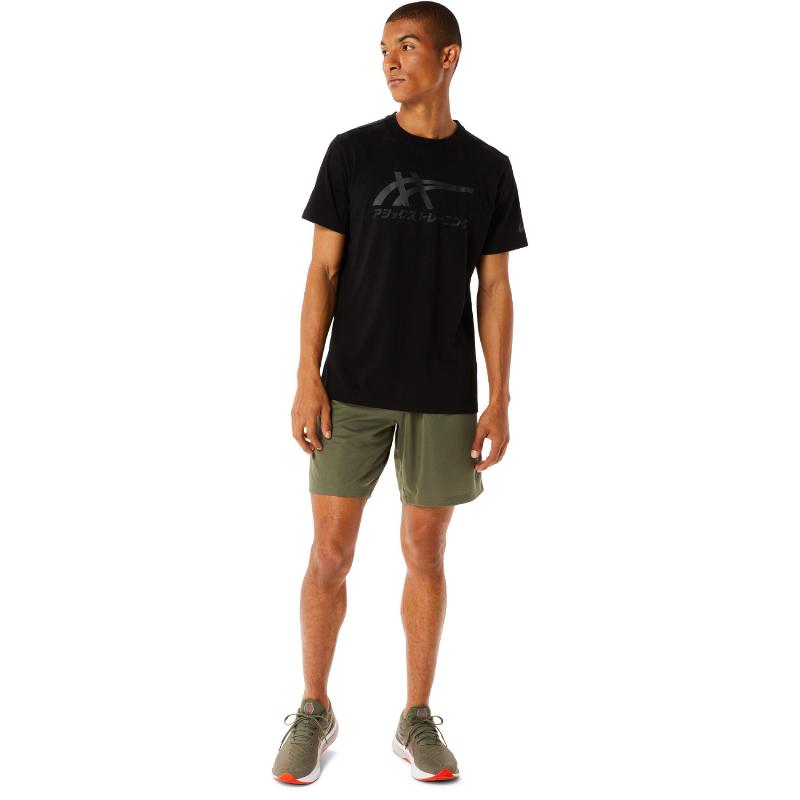 Asics Tiger Cotton T -Shirt Black Gray Graphite