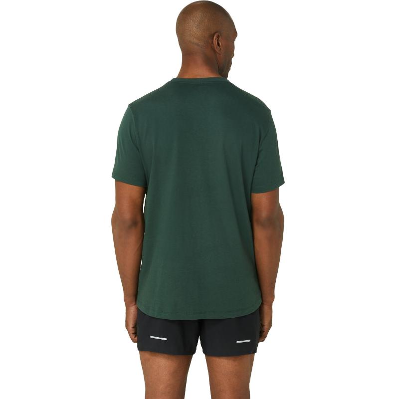 Camiseta Asics Big Logo Verde Bosque Negro