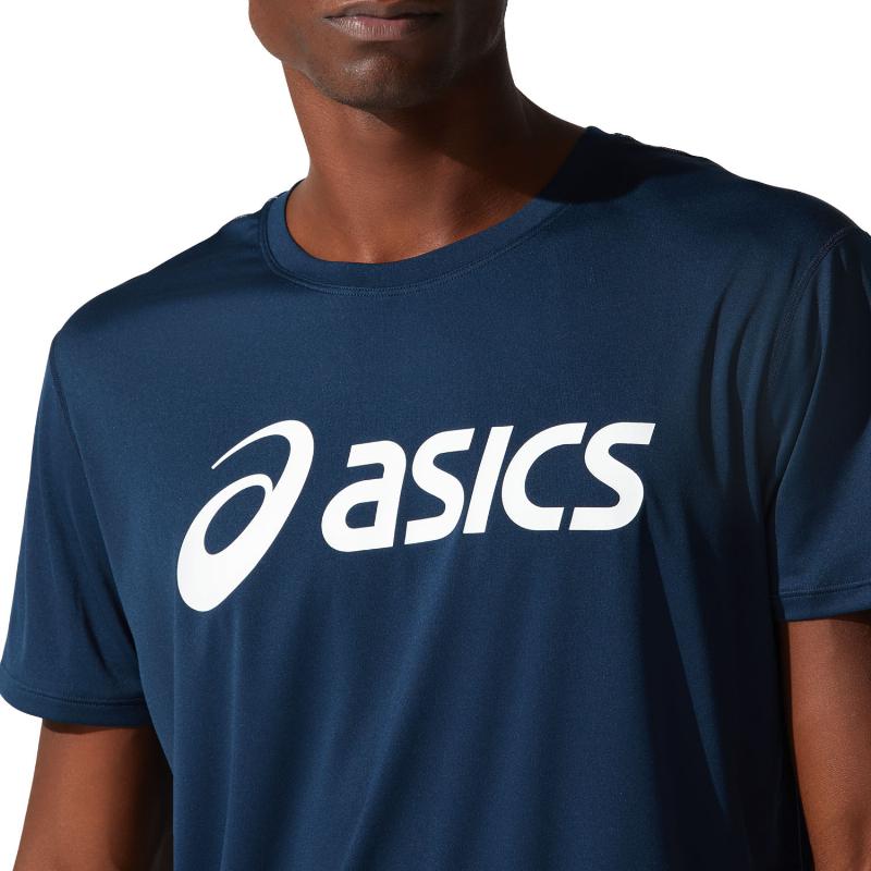 Asics Core Top Blanco Marino Logo t -Shirt