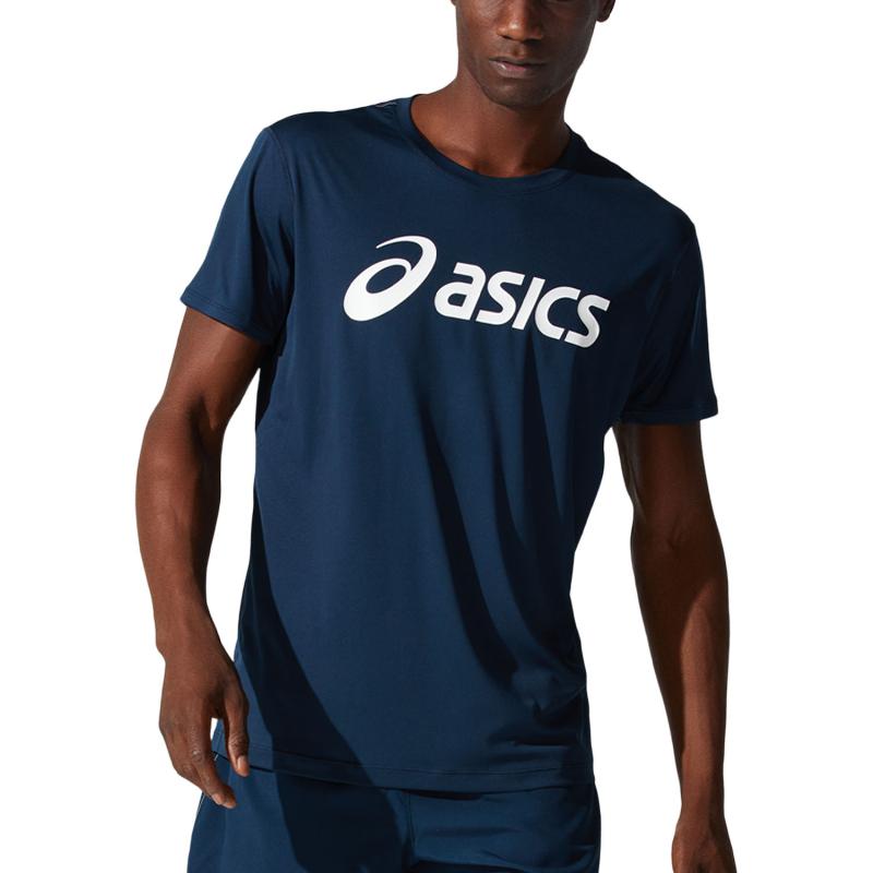 Asics Core Top Blanco Marino Logo t -Shirt