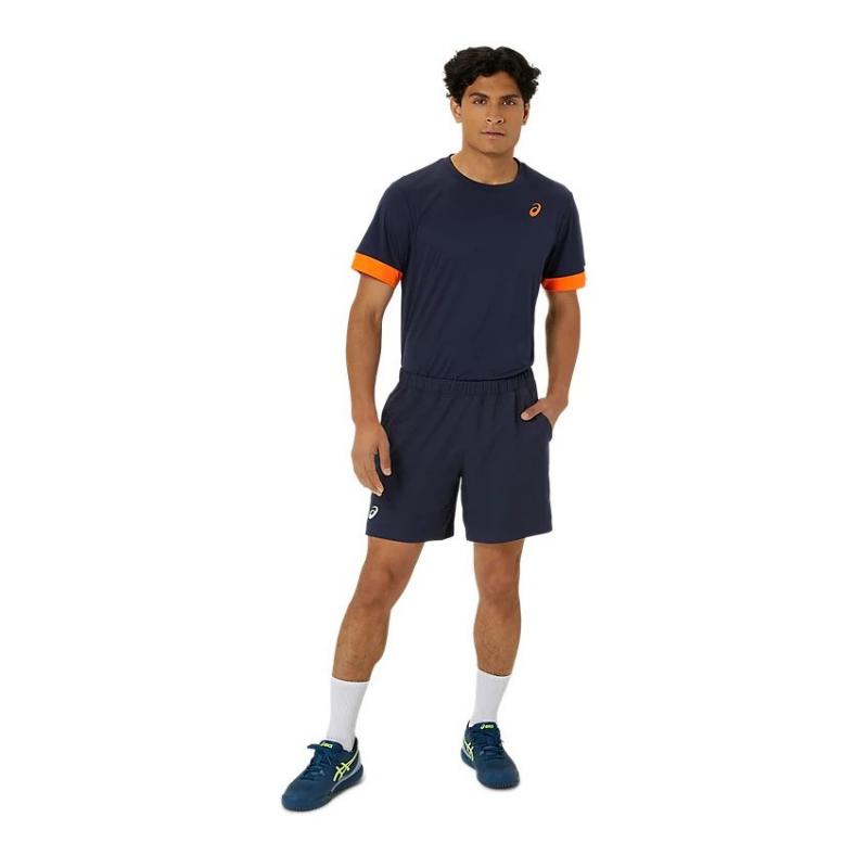 Asics Court Blue t -Shirt Mitternacht Orange