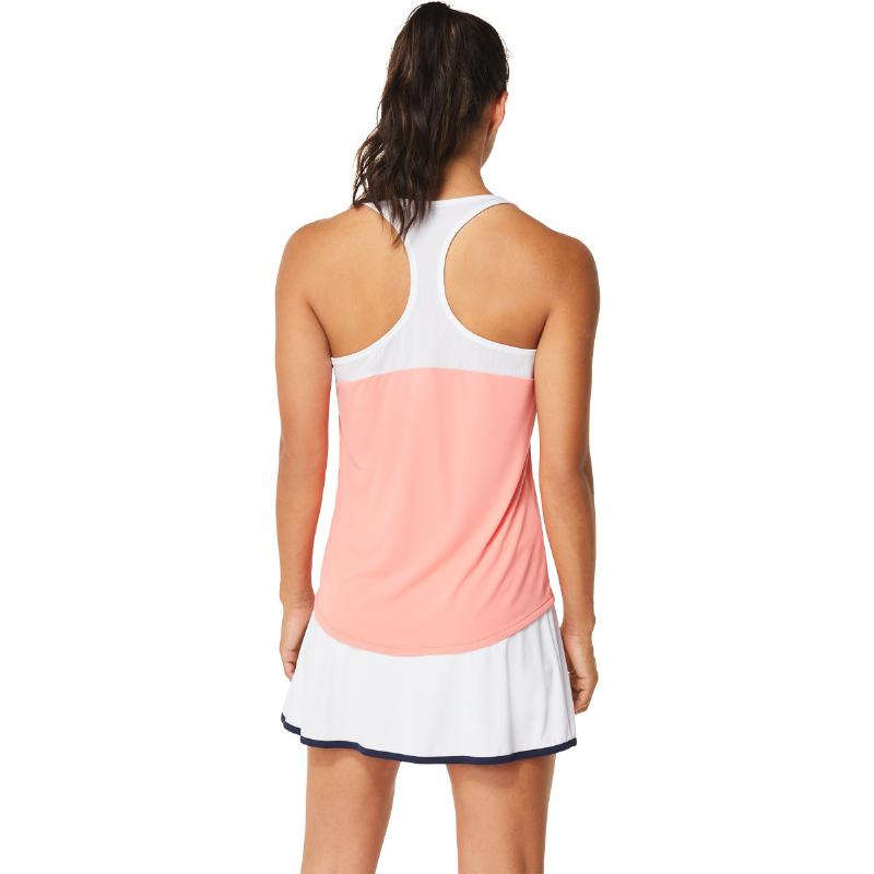 Camiseta Asics Court Coral Blanco