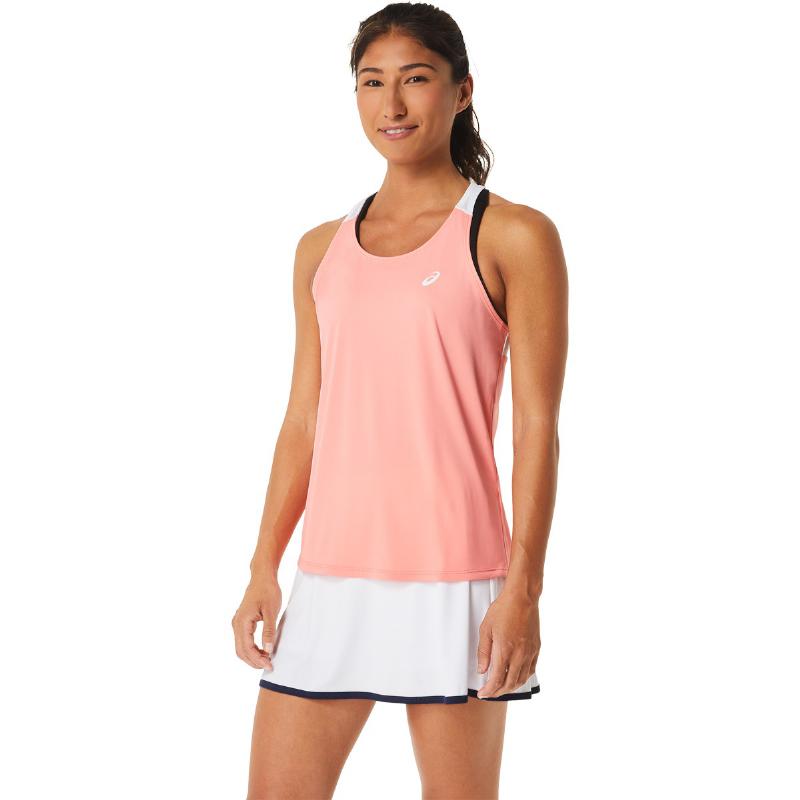 Camiseta Asics Court Coral Blanco