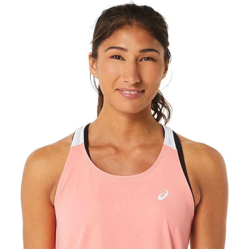 Camiseta Asics Court Coral Blanco