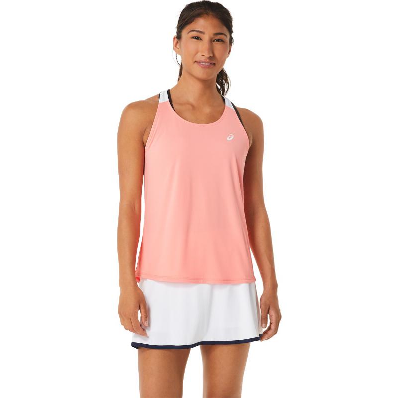 Camiseta Asics Court Coral Blanco