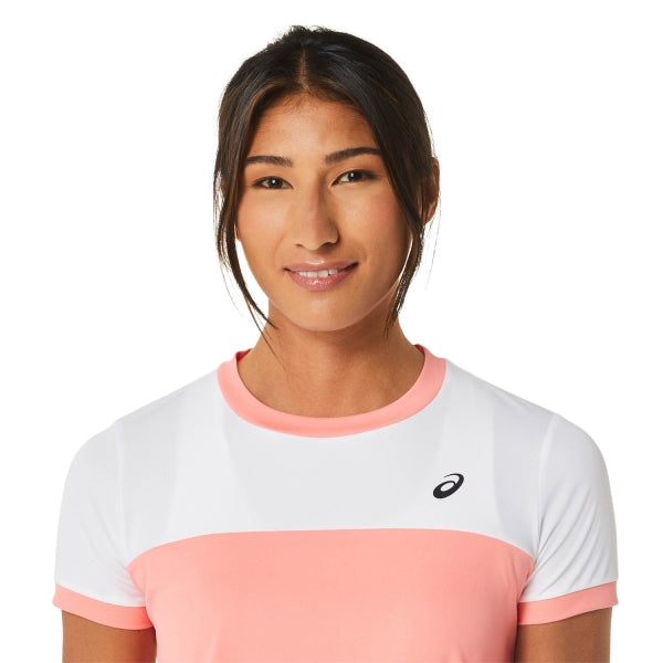 Camiseta Asics Court SS Rosa Blanco