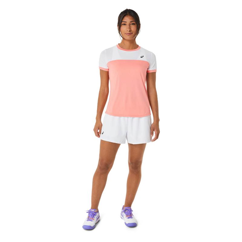 Camiseta Asics Court SS Rosa Blanco