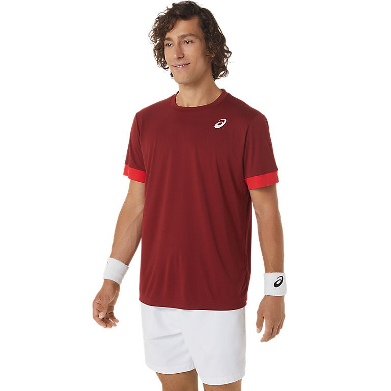 ASICS Court SS Top Burgundy Red