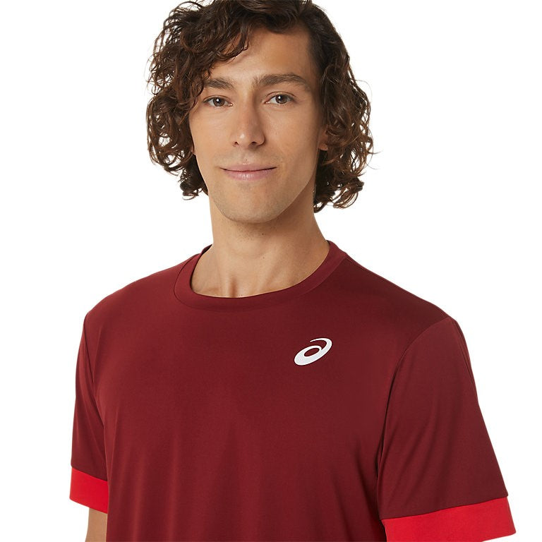 ASICS Court SS Top Burgundy Red