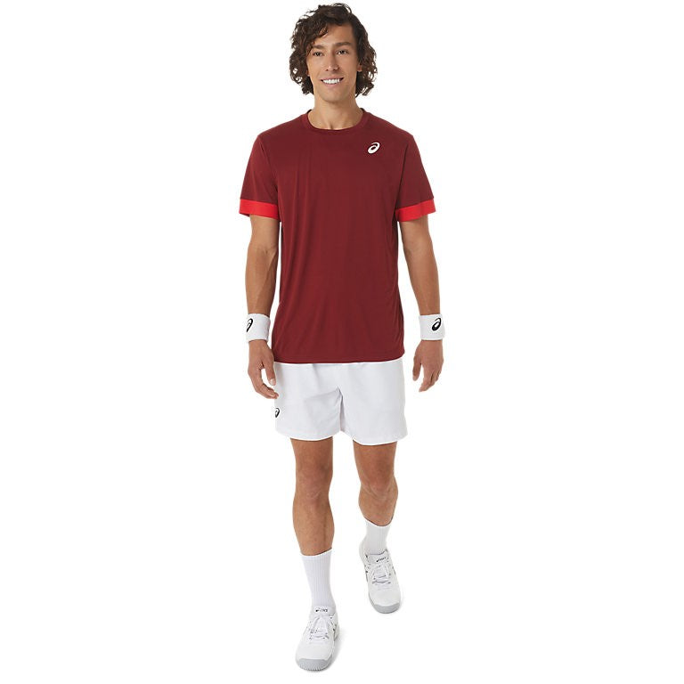 ASICS Court SS Top Burgundy Red