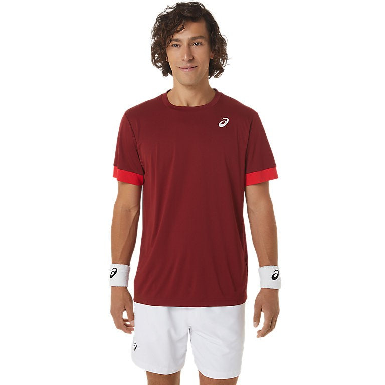 Asics Court SS Top Burgundy Red