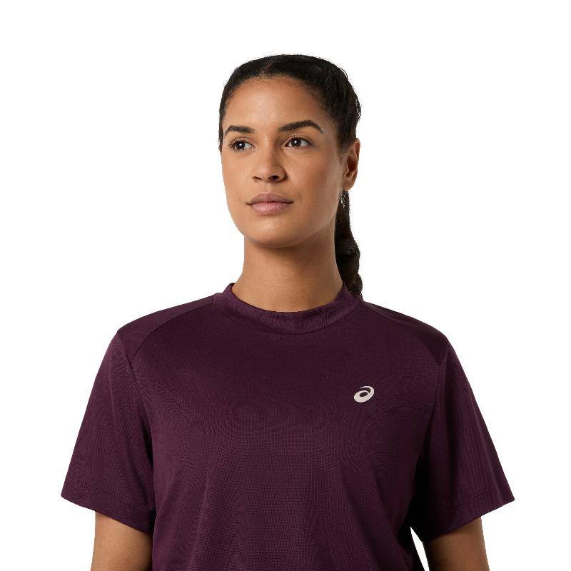 Camiseta Asics Court SS Top Granate Oscuro Mujer