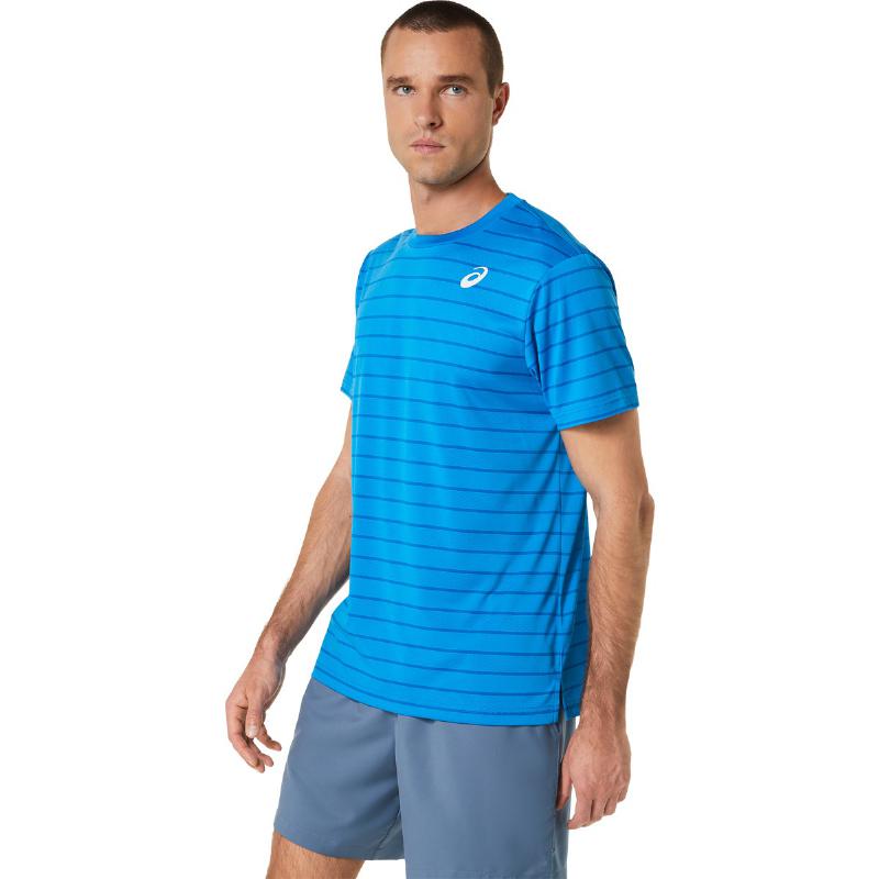 Asics Court Stripes SS Blue T -Shirt